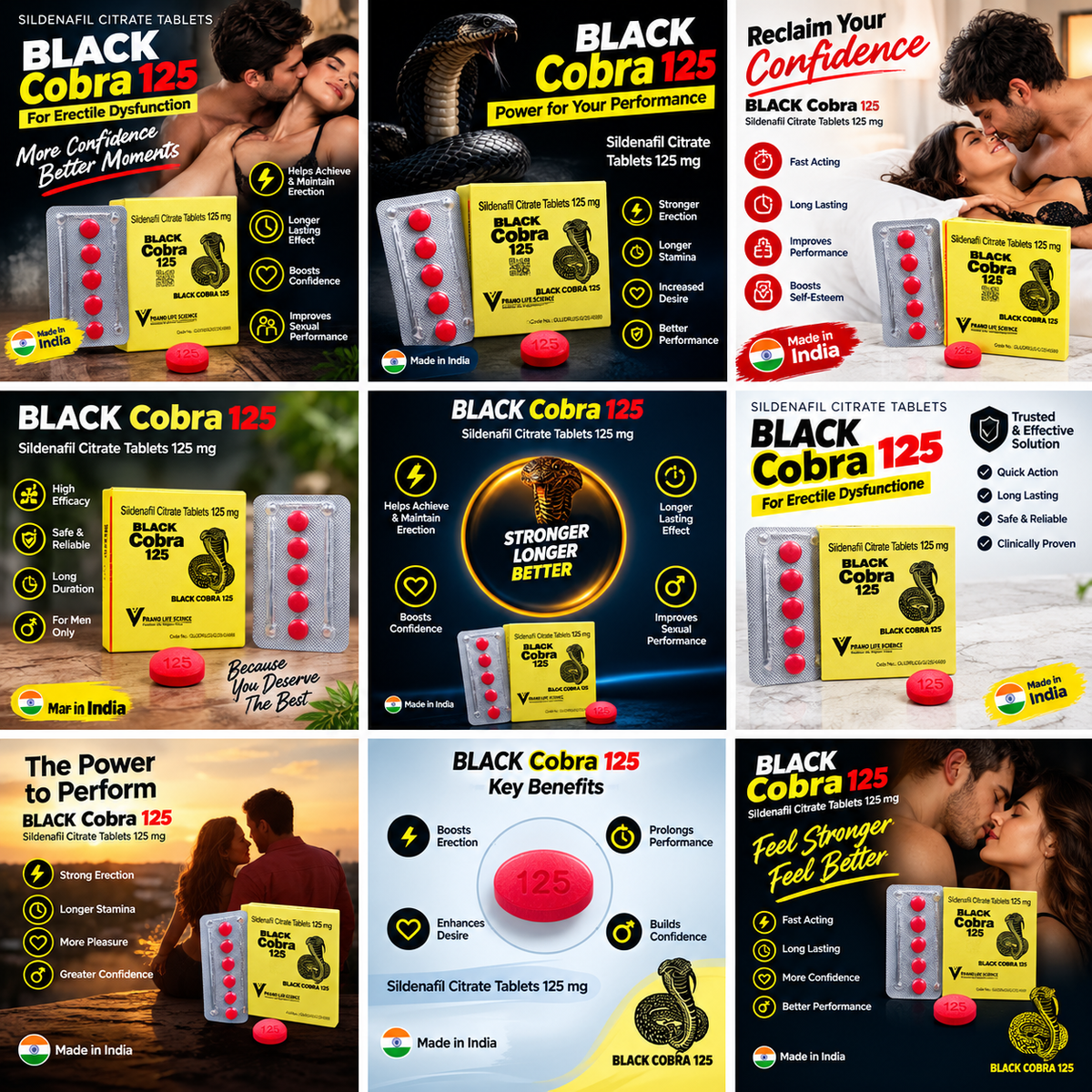 š Black Cobra 125 | Sildenafil Citrate 125 mg